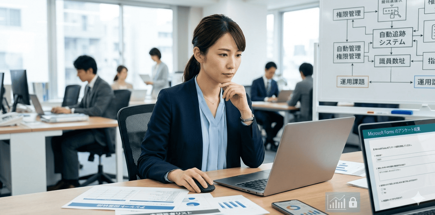 Microsoft Formsの課題とは - 社内アンケートの権限管理・未回答追跡に困ったら読む記事 -