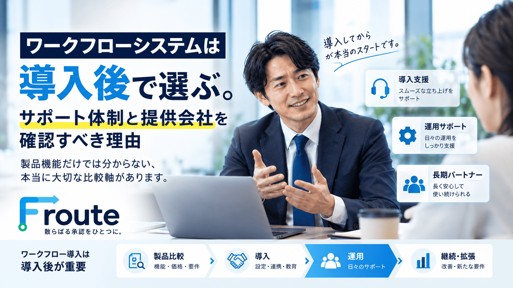 ワークフローシステムは導入後で選ぶ。サポート体制と提供会社を確認すべき理由 【ワークフロー活用・改善シリーズ #07】