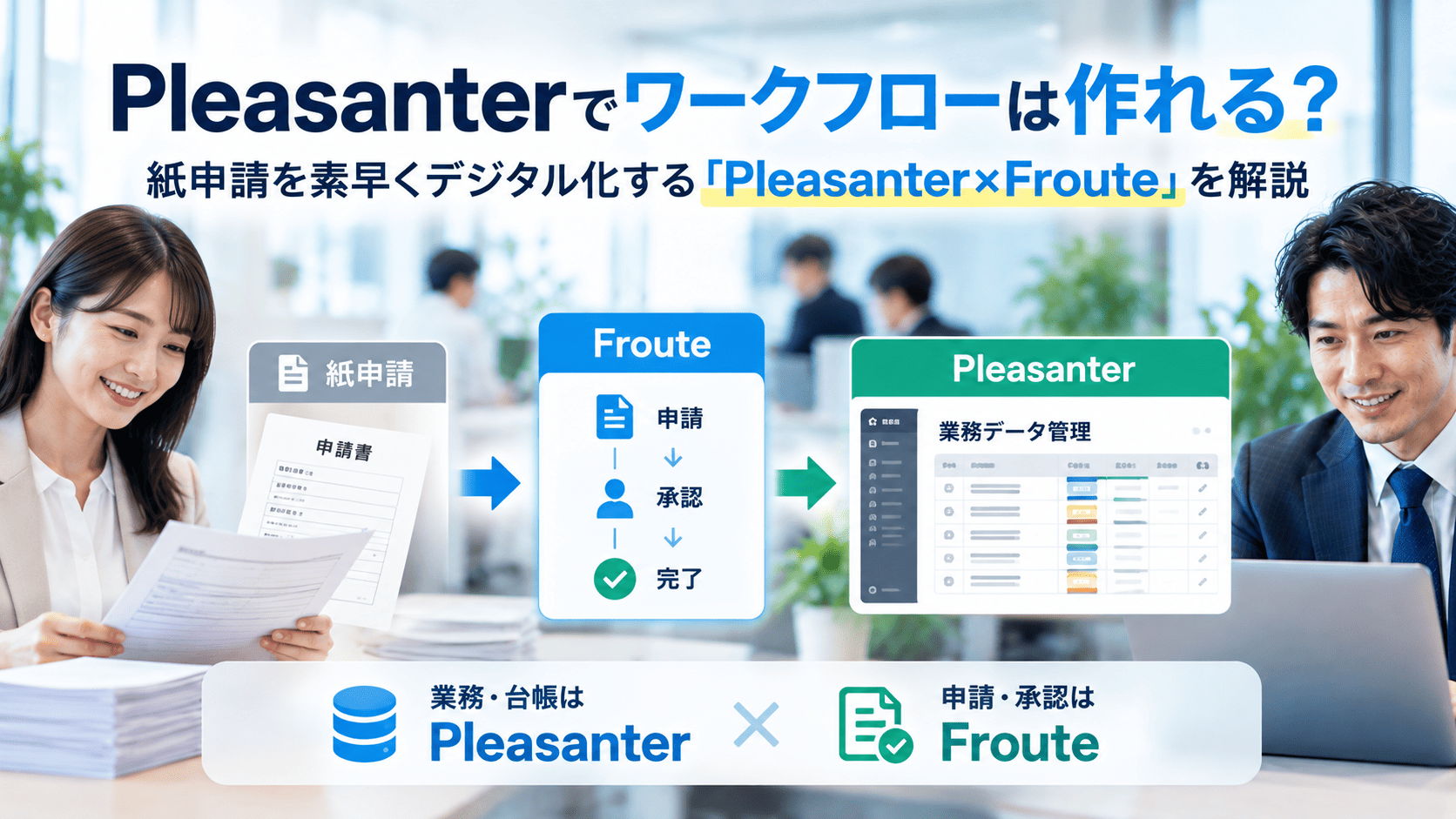 Pleasanterで承認ワークフローをもっと簡単に。Froute連携で紙申請をスピーディーにデジタル化
